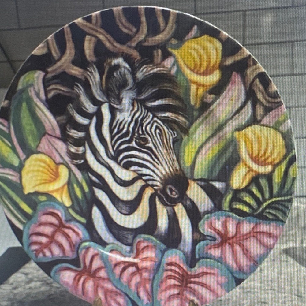Collectable Fitz & Floyd Exotic Jungle Zebra Bone China New with Tags Plate